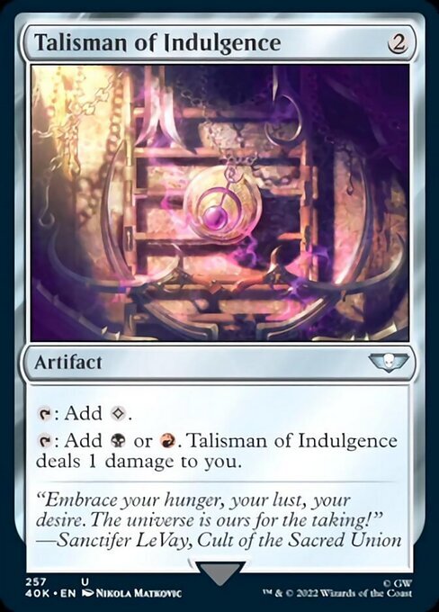(40K)Talisman of Indulgence(257)(サージ)(F)/耽溺のタリスマン