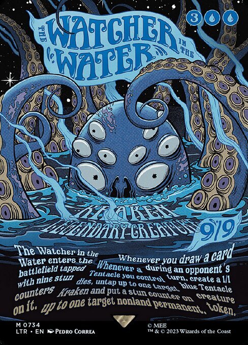 MTG 水中の監視者　ボーダーレス　ポスター　psa9 指輪物語 LTR)The Watcher in the Water(0734)(ボーダーレス)(ポスター)/水中の