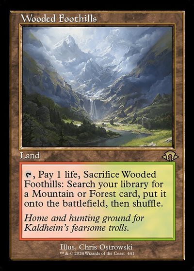 MH3)Wooded Foothills(旧枠)(0441)(F)/樹木茂る山麓 | (FOIL)神話レア 