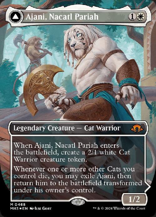 (MH3)Ajani Nacatl Pariah(テクスチャー)(ボーダーレス)(両面)(0468)(F)/ナカティルの最下層民、アジャニ