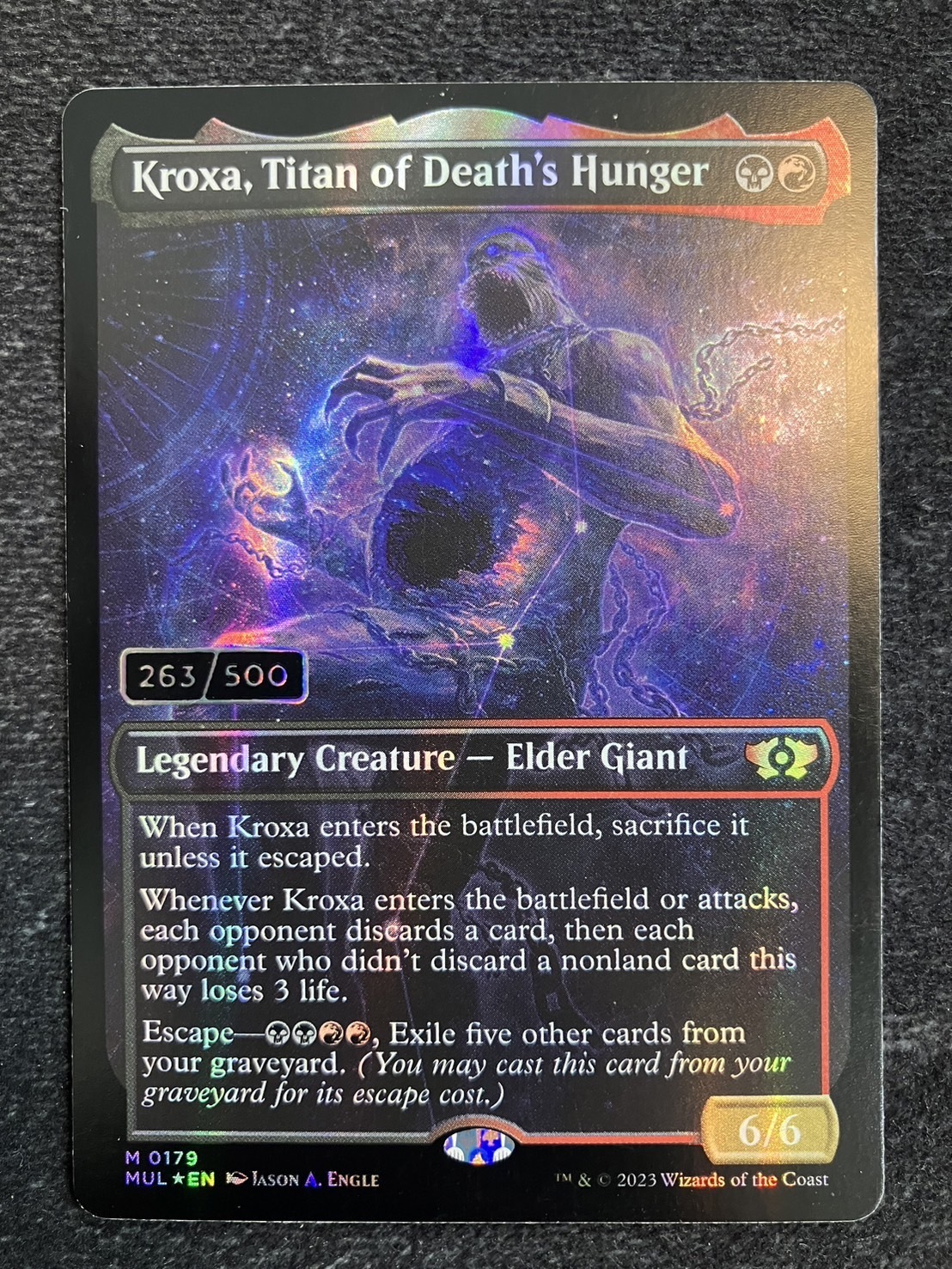 (MUL)Kroxa Titan of Death's Hunger(0179)(シリアル入)(ショーケース)(F)(状態SP)(EN)/死の飢えのタイタン、クロクサ