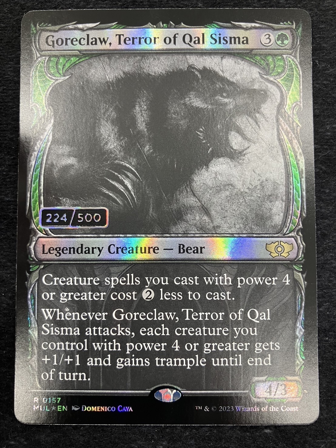 (MUL)Goreclaw Terror of Qal Sisma(0157)(シリアル入)(ショーケース)(F)(NM)(EN)/カル・シスマの恐怖、殺し爪