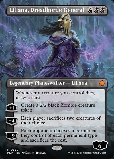 (FDN)Liliana Dreadhorde General(0359)(ボーダーレス)(F)/戦慄衆の将軍、リリアナ