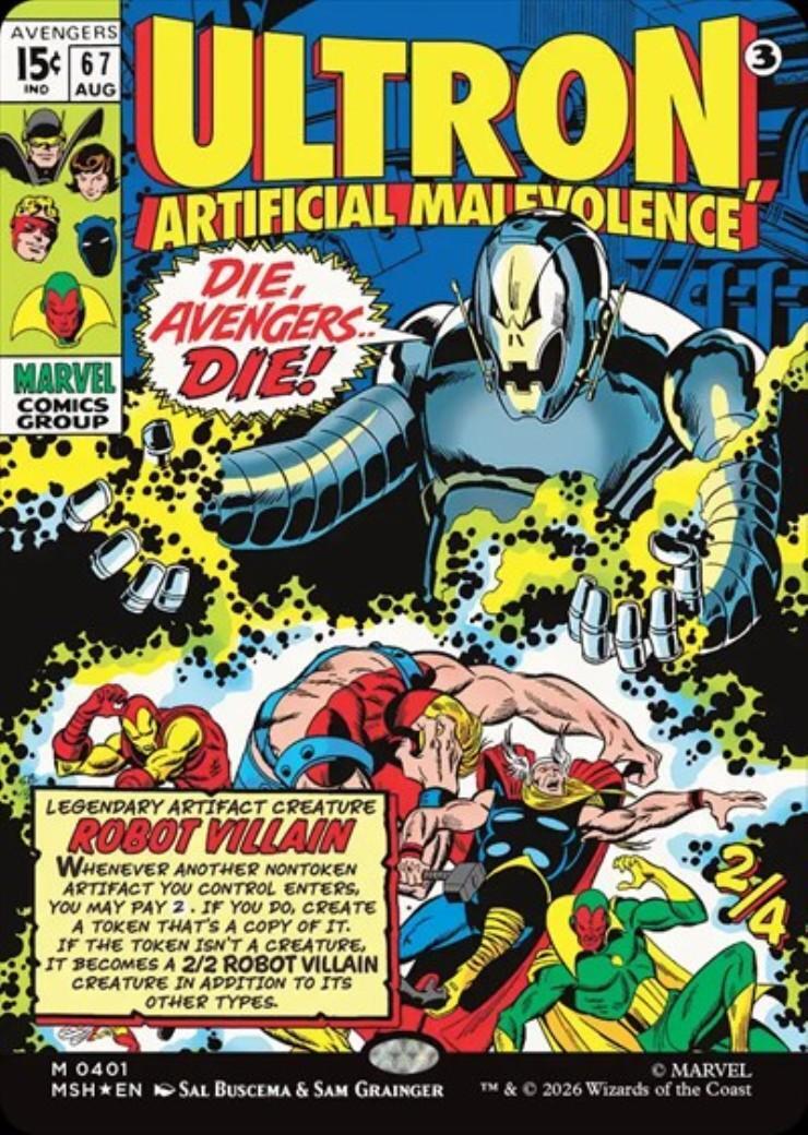 マジックザギャザリング MSH-0401 人の作りし悪、ウルトロ M MSH)Ultron Artificial Malevolence(0401)(ボーダーレス)(クラシック