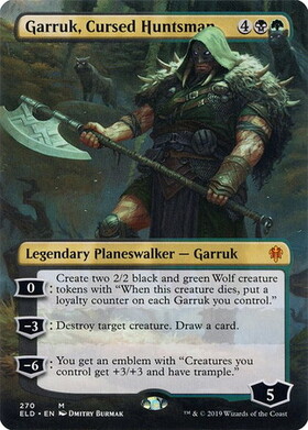 (ELD)Garruk Cursed Huntsman(ボーダーレス)/呪われた狩人、ガラク