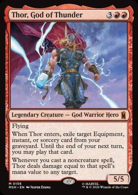 MTG 雷神、ソー 日本語版 神話レア ボーダーレス MSH 0369 MSH)Thor God of Thunder(0369)(ボーダーレス)(ロゴ)/雷神、ソー