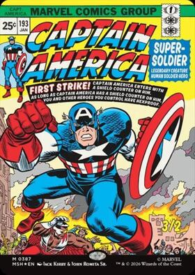 MTG スーパーソルジャー、キャプテン・アメリカ/ボーダーレスfoil 英MSH MSH)Captain America Super-Soldier(0387)(ボーダーレス)(クラシック